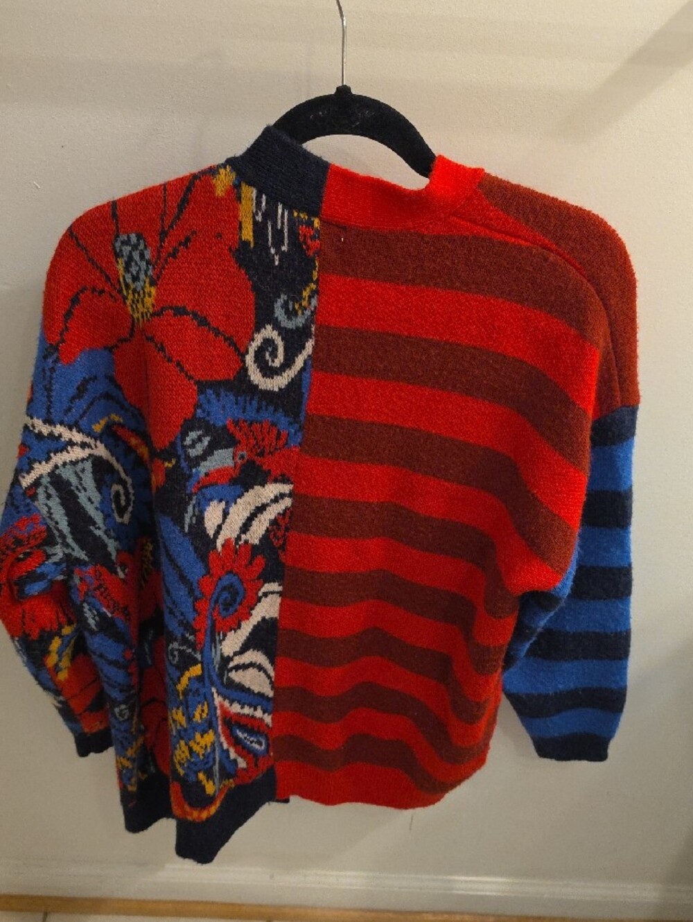 FARM Rio Red & Blue Patterned Knit Cardigan - Picture 3 of 7